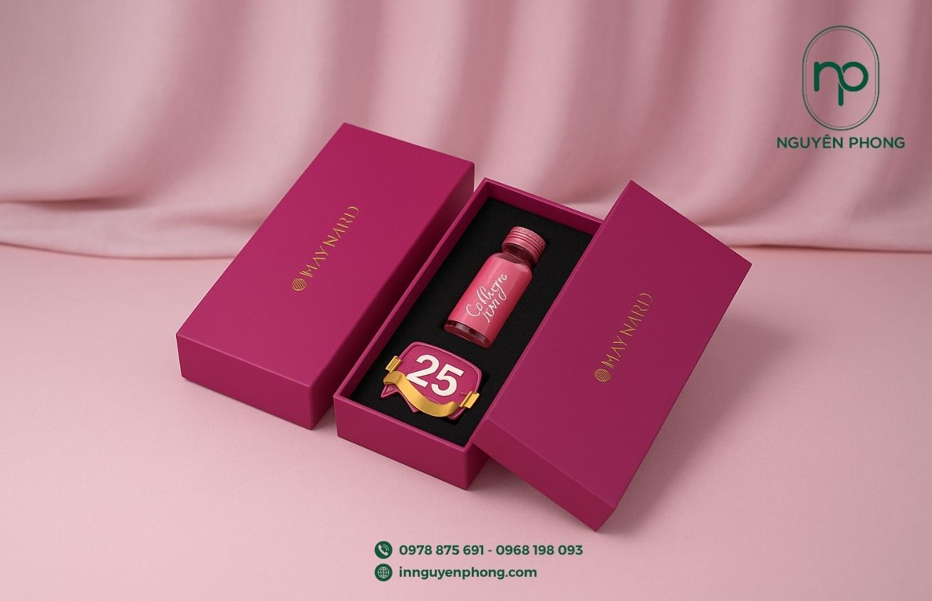 Mẫu hộp âm dương đựng collagen làm quà tặng